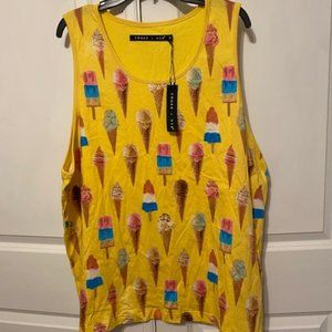 Ice Cream Cone Yellow Tan Top - 2XL